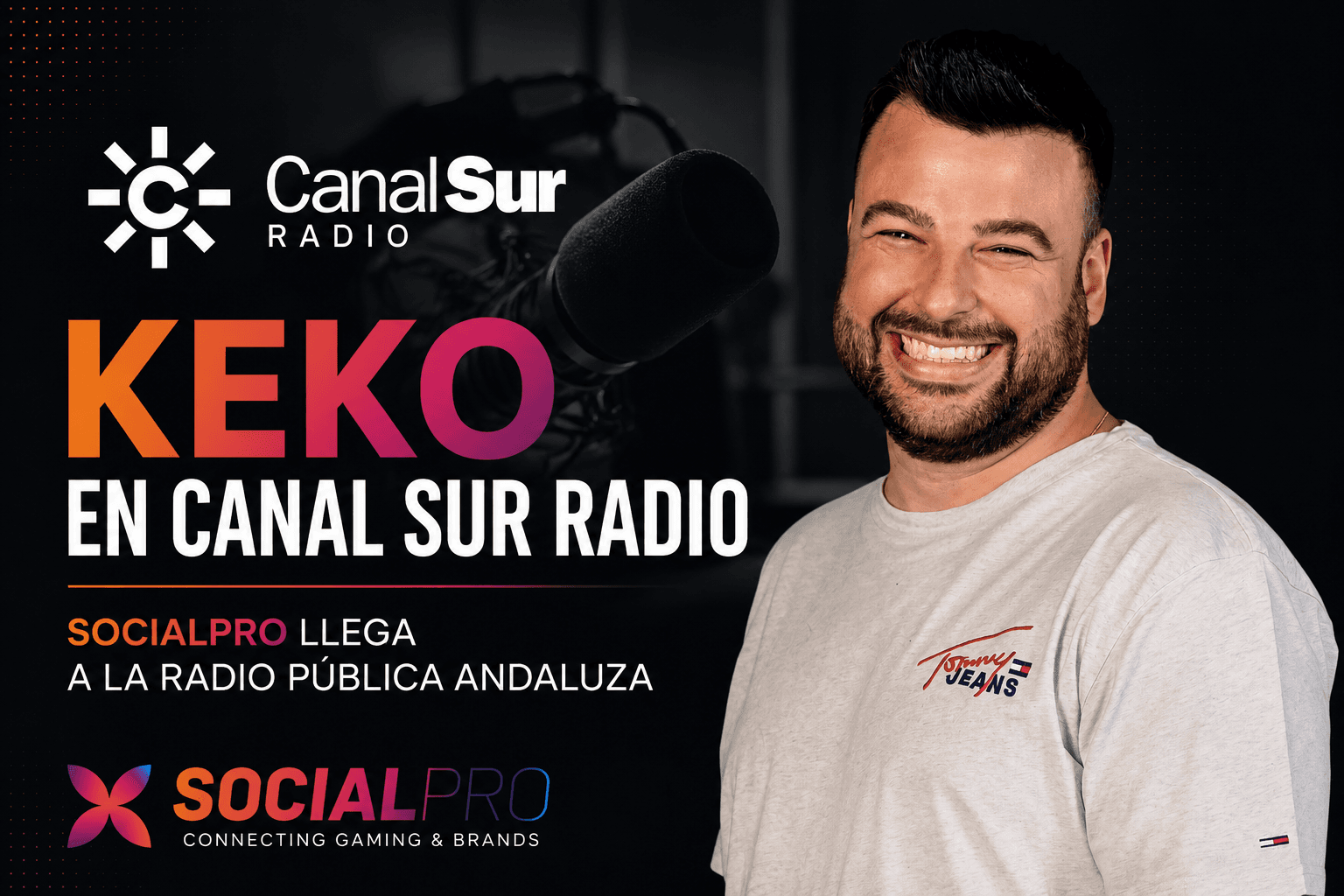 Keko, referente andaluz de los esports, presenta SocialPro en Canal Sur Radio