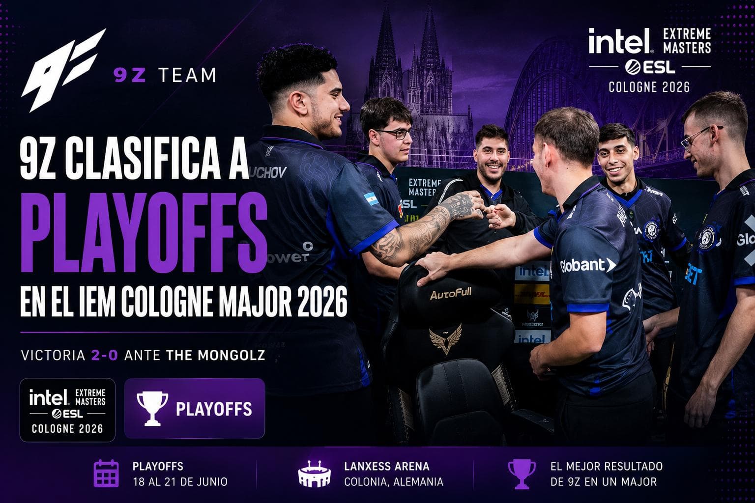 9z hace historia y se mete en playoffs del IEM Cologne Major 2026